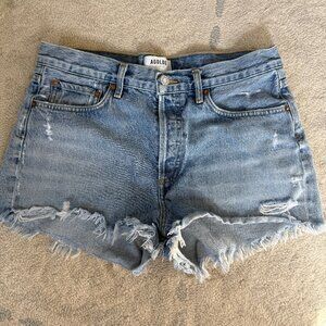 Agolde Light Blue Jean Shorts